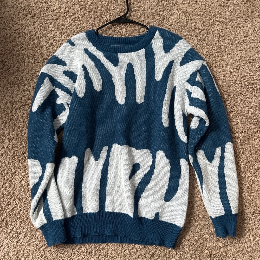 Blue Abstract Mens Sweater